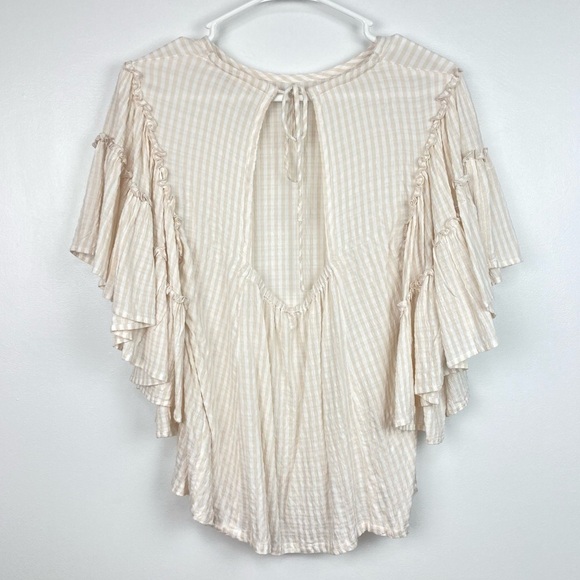 Anthro PILCRO Sybil Striped Ruffle Sleeve Blouse Top - Picture 10 of 13